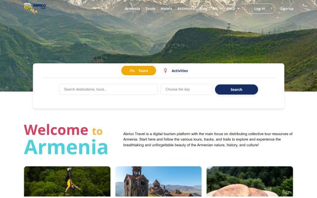 Screenshot of abricotravel.am