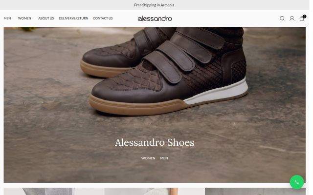 alessandroshoes.am - էկրանի պատկեր
