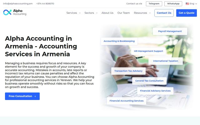 alphaaccounting.am - էկրանի պատկեր