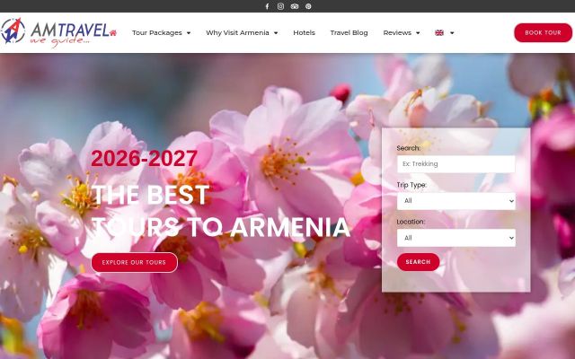 amtravel.am - էկրանի պատկեր