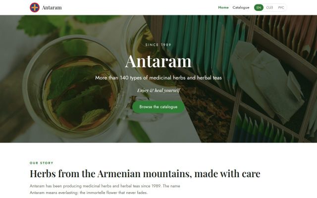 Скриншот сайта antaram.am