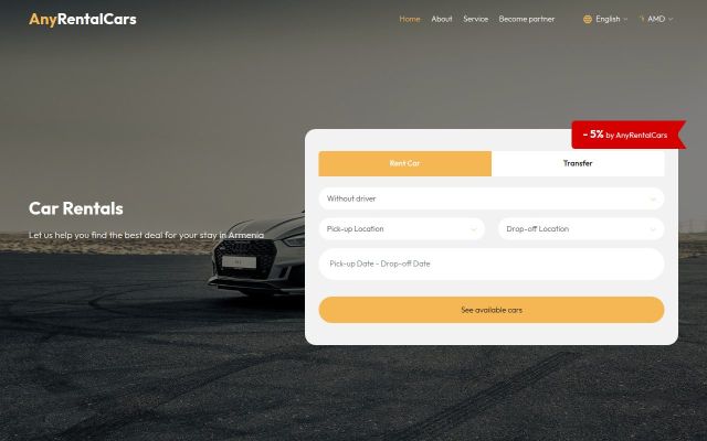 Screenshot of anyrentalcars.am