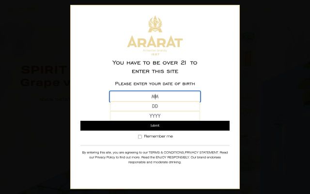 araratbrandy.com - էկրանի պատկեր