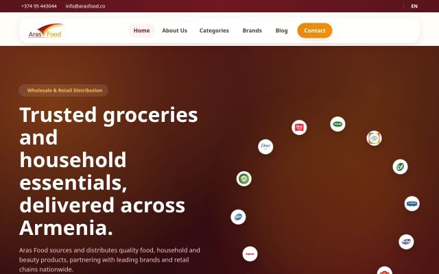 arasfood.am - էկրանի պատկեր