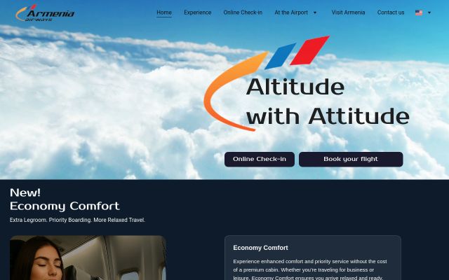 armeniaairways.am - էկրանի պատկեր