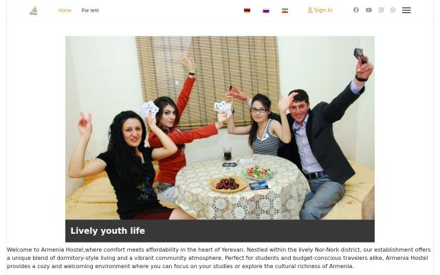 armeniahostel.com - էկրանի պատկեր