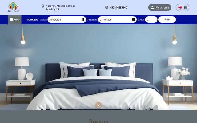 armhostel.am - էկրանի պատկեր