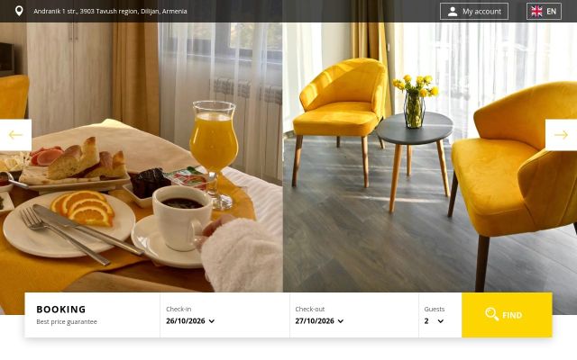 aureliahotel.am - էկրանի պատկեր