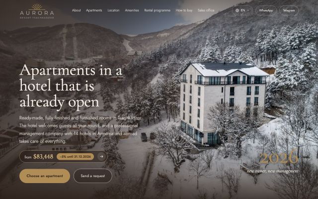 auroraresort.am - էկրանի պատկեր