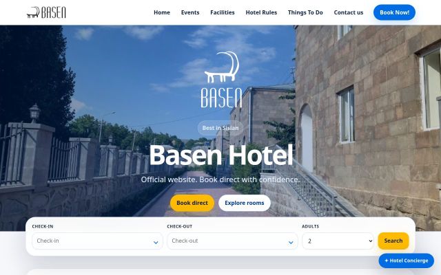 basenhotel.am - էկրանի պատկեր