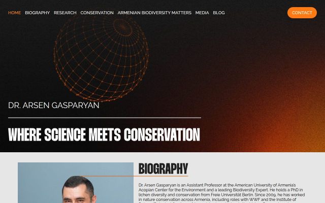 biodiversity.am - էկրանի պատկեր