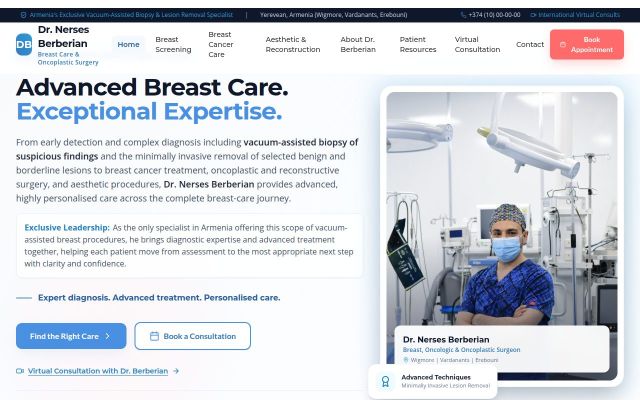 breastcare.am - էկրանի պատկեր
