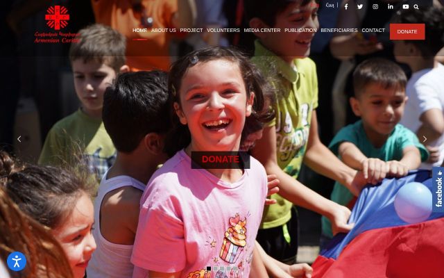 caritas.am - էկրանի պատկեր