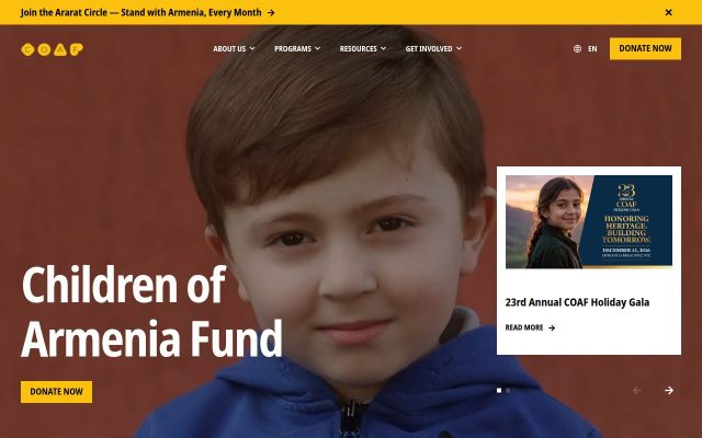 coaf.org - էկրանի պատկեր