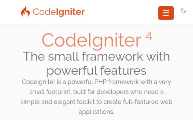 Screenshot of codeigniter.com