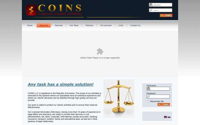 Screenshot of coinsllc.am