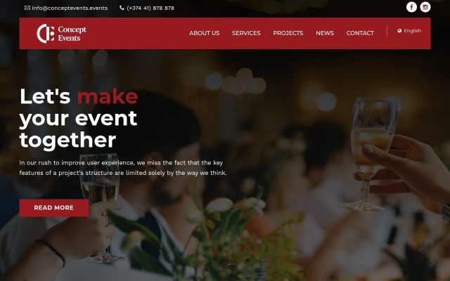 conceptevents.am - էկրանի պատկեր