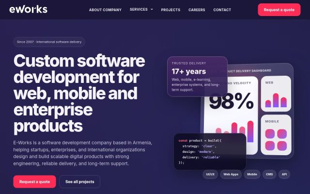 Скриншот сайта e-works.am