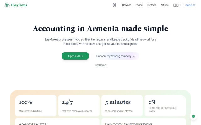 easytaxes.am - էկրանի պատկեր