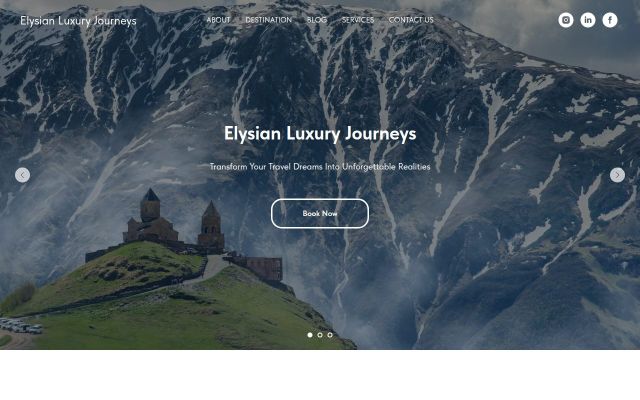 Screenshot of elysianluxuryjourneys.com
