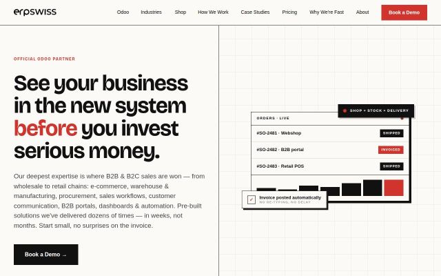 erpswiss.com - էկրանի պատկեր