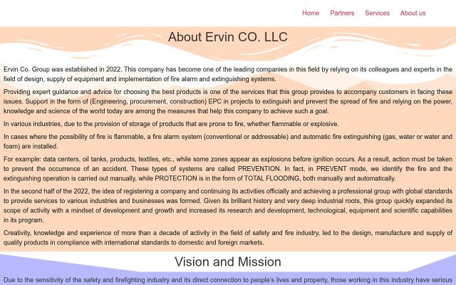 ervin-co.am - էկրանի պատկեր