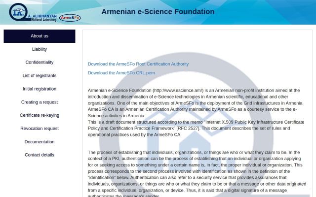 Скриншот сайта escience.am