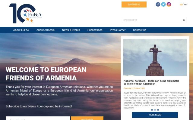 eufoa.org - էկրանի պատկեր