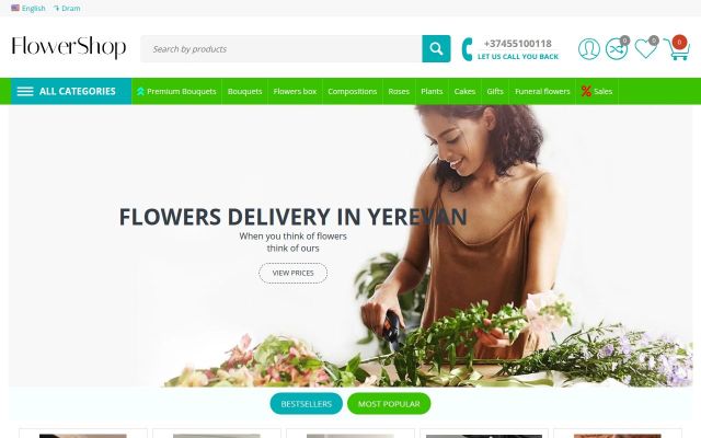 Screenshot of flowershop.am
