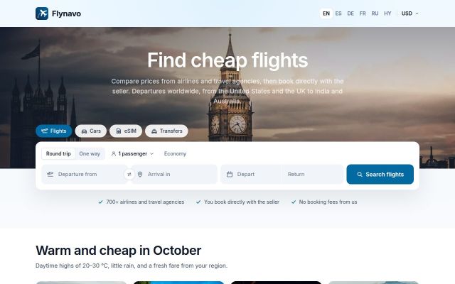 Screenshot of flynavo.com