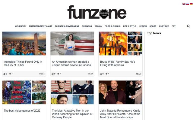 Скриншот сайта funzone.am