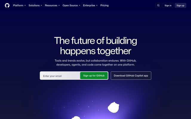Screenshot of github.com