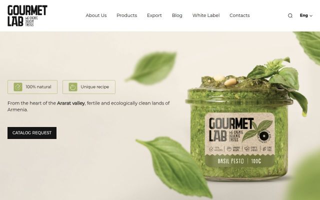 gourmetlab.am - էկրանի պատկեր