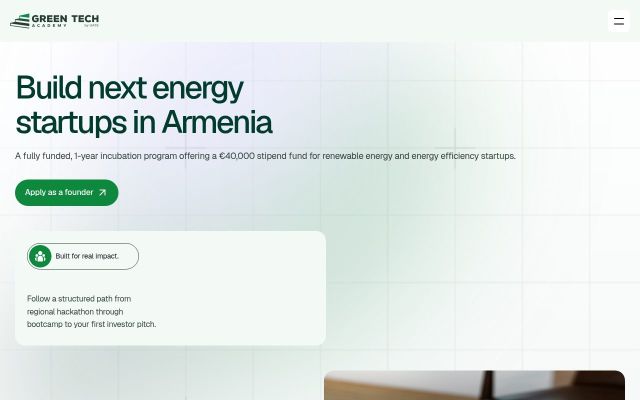 Скриншот сайта greentechacademy.am