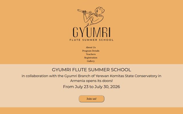 Скриншот сайта gyumrifluteschool.am