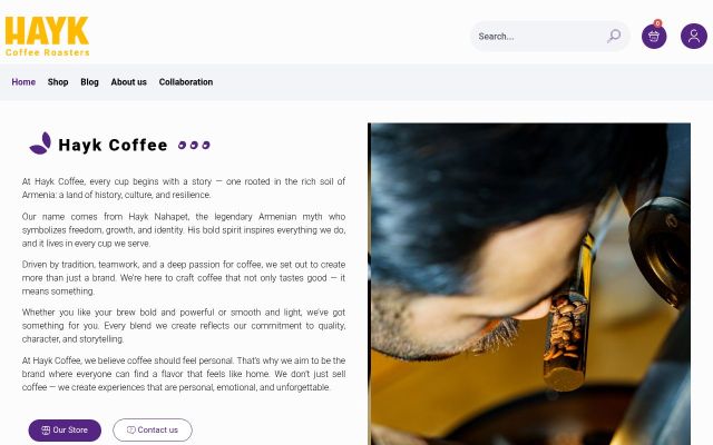 haykcoffee.am - էկրանի պատկեր