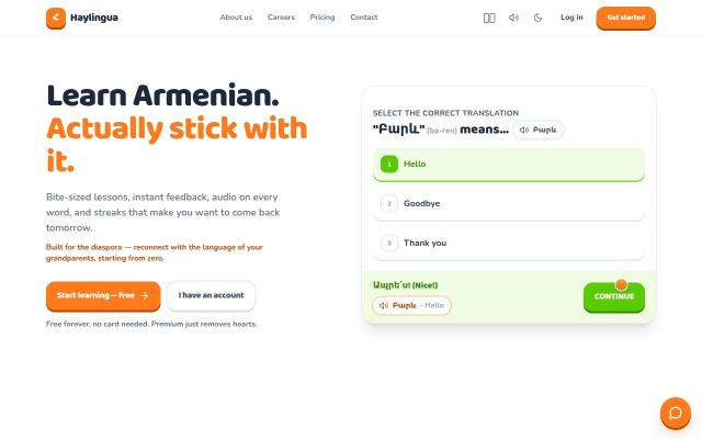 haylingua.am - էկրանի պատկեր