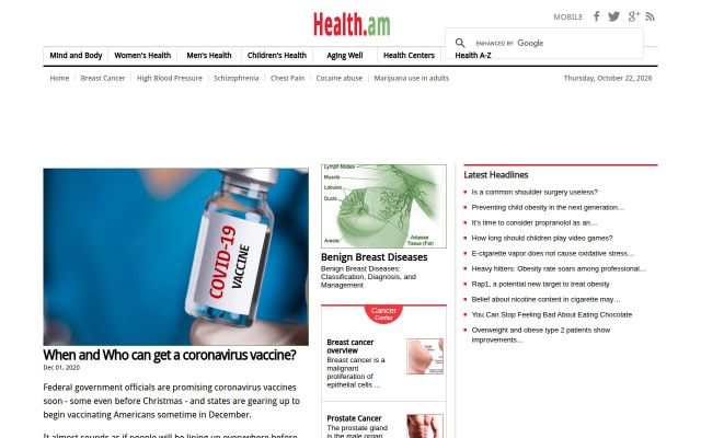 health.am - էկրանի պատկեր