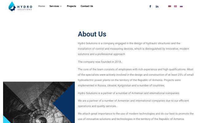 Screenshot of hydrosolutions.am