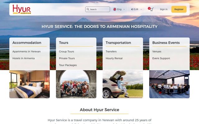 hyurservice.com - էկրանի պատկեր