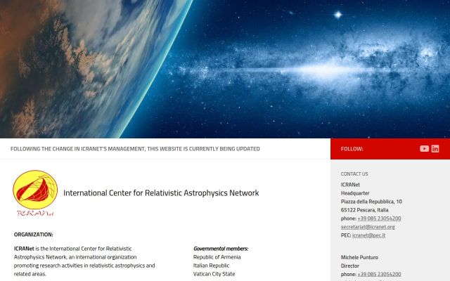 icranet.org - էկրանի պատկեր