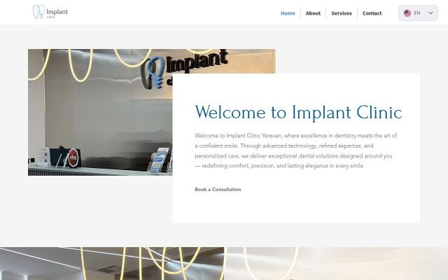 Скриншот сайта implantclinic.am