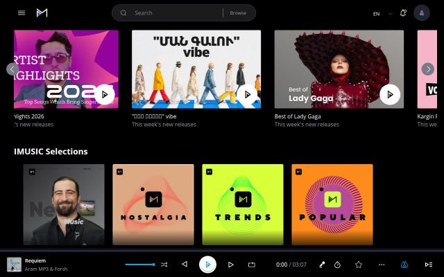 Скриншот сайта imusic.am