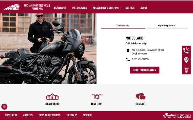 indianmotorcycle.am - էկրանի պատկեր