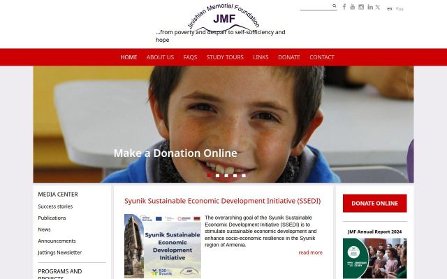 jinishian.org - էկրանի պատկեր