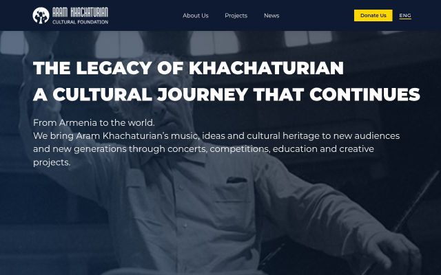 Скриншот сайта khachaturian.foundation