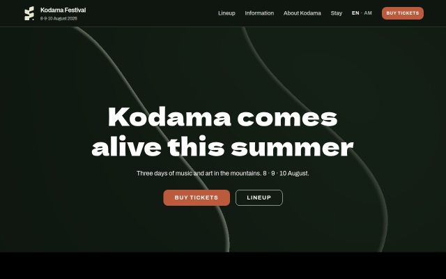 kodama.am - էկրանի պատկեր
