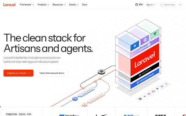 Screenshot of laravel.com