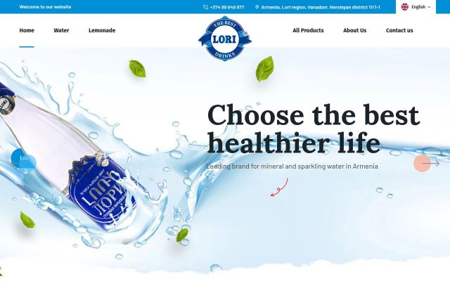 lori-water.am - էկրանի պատկեր