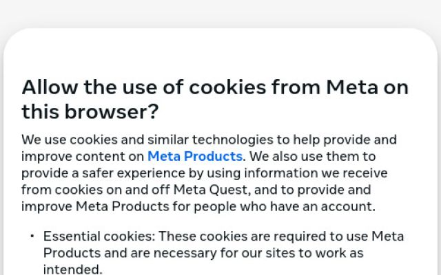 Скриншот сайта meta.com